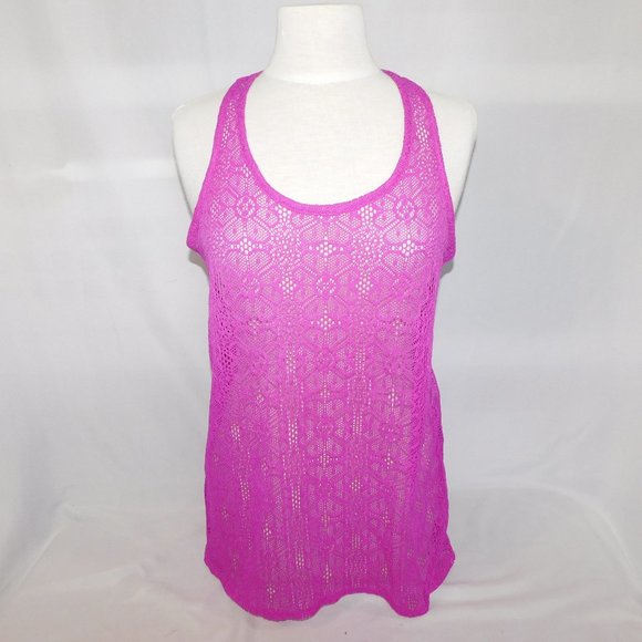 OP Womens 3-5 ( S) Purple Lace Racer Back Coverup - Picture 1 of 7